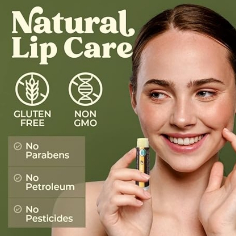 4 Pack Organic Best Lip Balm Repair Chapstick for Dry Cracked Lips Citrus Blast - Picture 3 of 7
